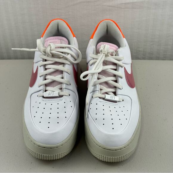 Nike Air Force 1 Sage Low White Leather/Digital Pink Sneakers Women’s 10 EUR 42 - Picture 2 of 10
